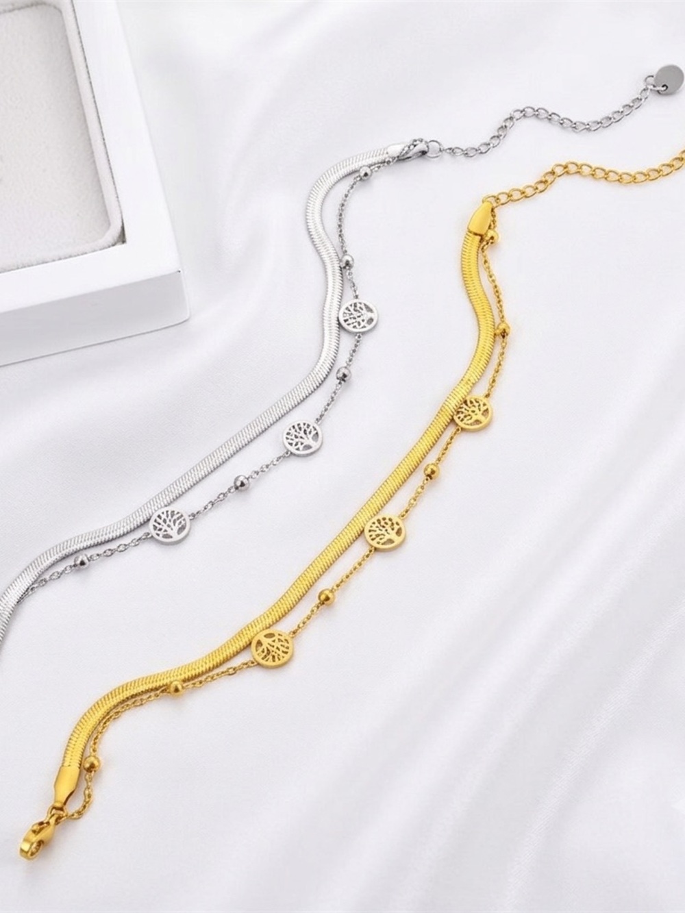 Layered Tree of Life Bracelet — Gold & Silver Options